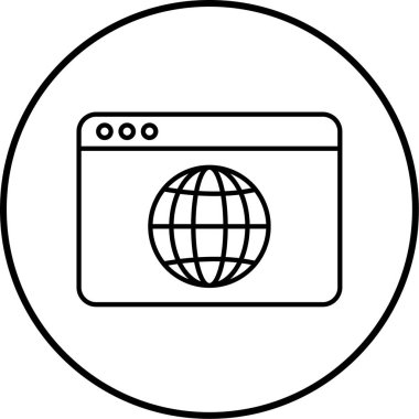 tarayıcı pencere simgesi, vektör illüstrasyonu