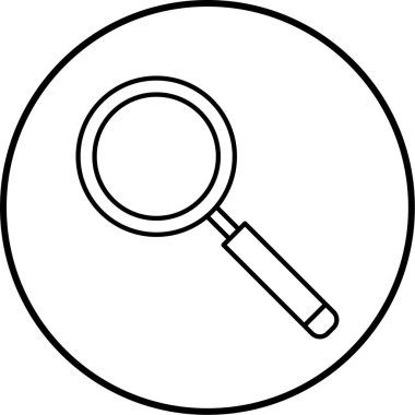 Büyütme cam simgesi, vektör illüstrasyonu