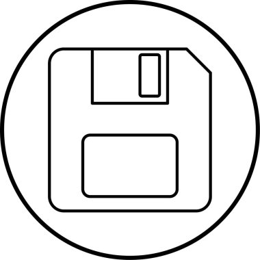 Disket simgesi. Web tasarımı için basit bir disk vektör sembolü çizimi