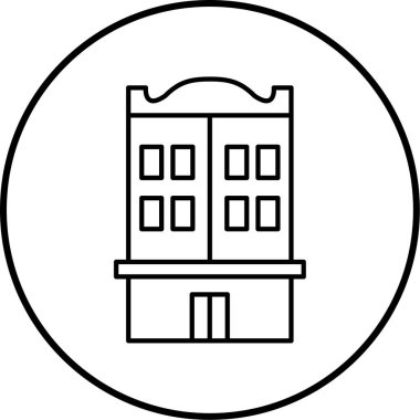 Bina. Web simgesi basit illüstrasyon