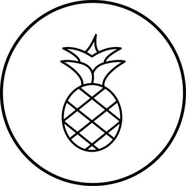 ananas ikonu vektör illüstrasyonu
