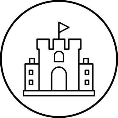 Bina. Web simgesi basit illüstrasyon