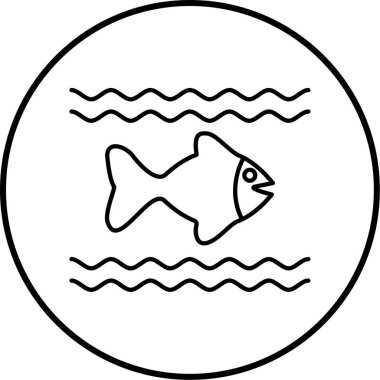 Balık. Web simgesi basit illüstrasyon