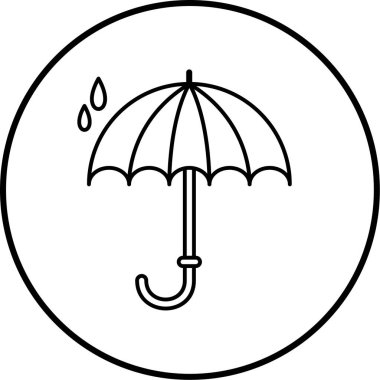 Şemsiye. Web simgesi basit illüstrasyon