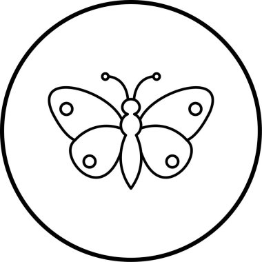 Eşsiz Kelebek Vektör Satırı Simgesi