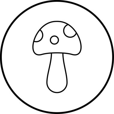 Mantar. Web simgesi basit illüstrasyon