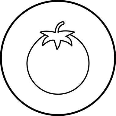 Bir domates ikonunun vektör illüstrasyonu