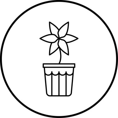 Pot simge vektör çizim çiçek