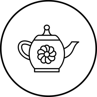 çaydanlık simgesi, vektör illüstrasyonu