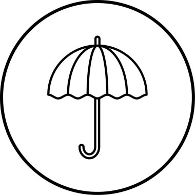 Şemsiye. Web simgesi basit illüstrasyon