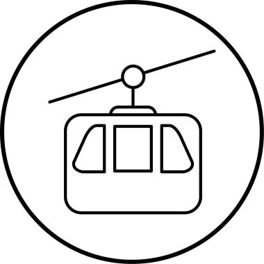 kablo araba ikonu vektör illüstrasyonu