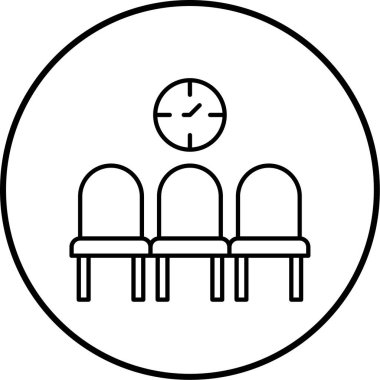 Ofis sandalyesi simgesinin vektör illüstrasyonu