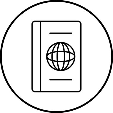Pasaport. Web simgesi basit illüstrasyon