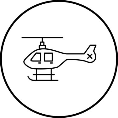 Helikopter. Web simgesi basit illüstrasyon