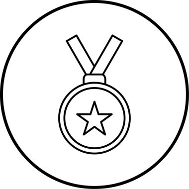 Madalya. Web simgesi basit illüstrasyon