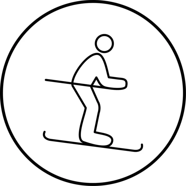 Illustration Der Ski Ikone — Stockvektor