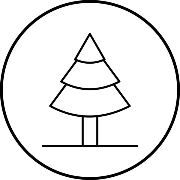 Albero Natale Icona Vettoriale Illustrazione — Vettoriale Stock