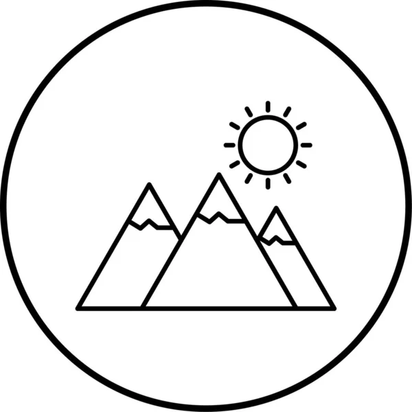 Ilustración Vectorial Del Icono Montaña — Vector de stock