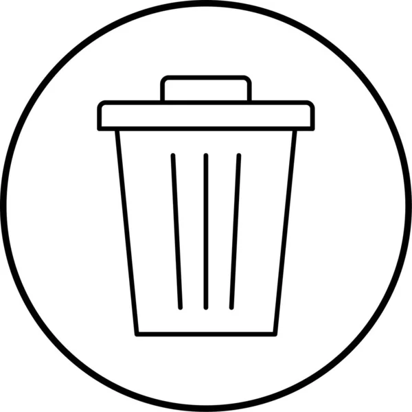 Ilustração Vetor Ícone Lata Lixo —  Vetores de Stock