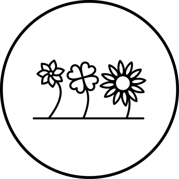 Bir Çiçek Simgesinin Gösterimi — Stok Vektör