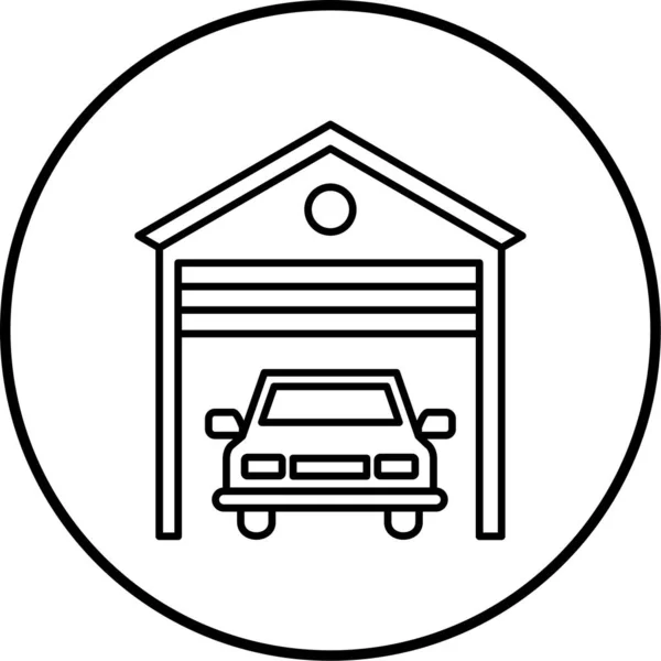 Illustration Vectorielle Une Icône Garage Automobile — Image vectorielle