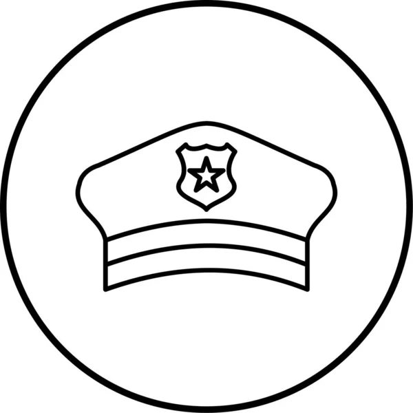 Vector Illustration Police Officer Hat — 스톡 벡터