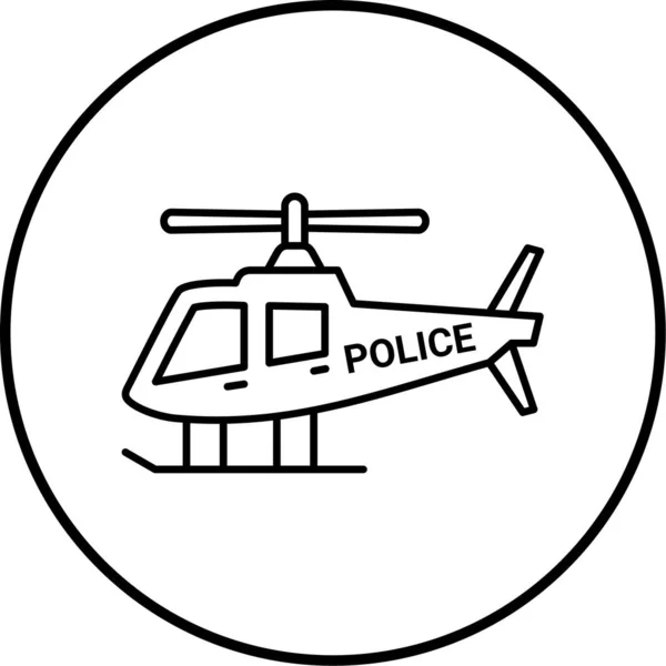 Police Helicopter Web Icon Simple Illustration — Vetor de Stock