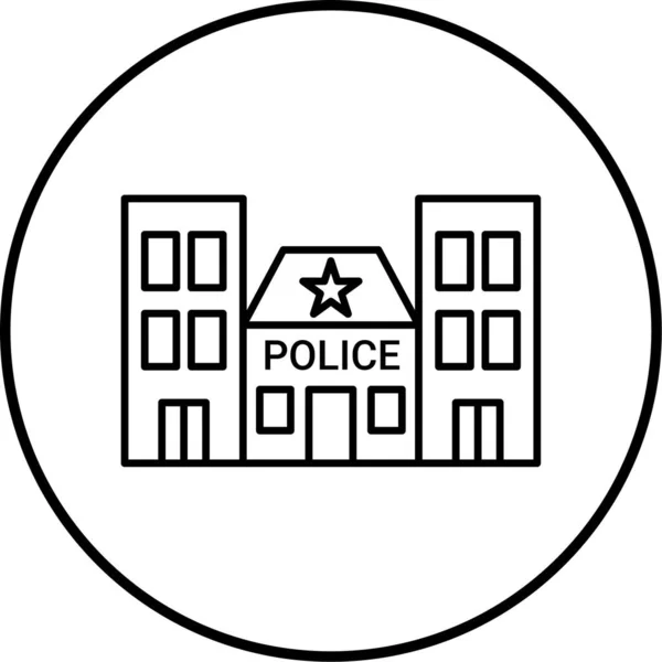 Vector Illustration Police Building — Stok Vektör