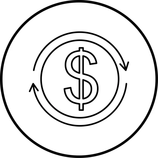Dollar Circle Icon Vector Illustration — Image vectorielle