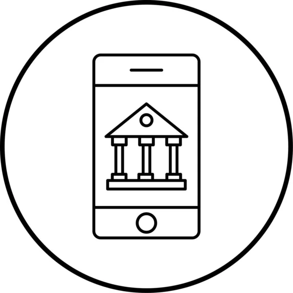 Ícone Vetor Bancário Móvel Ilustração Moderna — Vetor de Stock