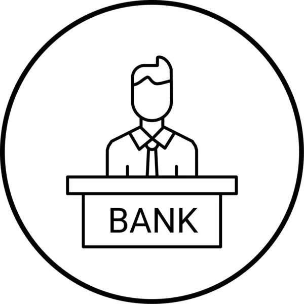 Icono Trabajador Bancario Vector Ilustración — Archivo Imágenes Vectoriales