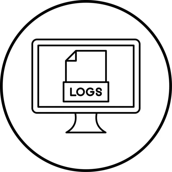 Logs File Icon Vector Illustration — 스톡 벡터