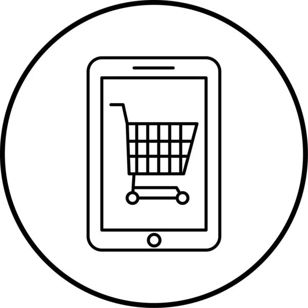 Icono Compras Línea Ilustración Vectorial — Archivo Imágenes Vectoriales