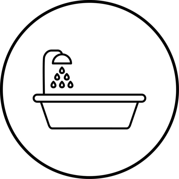 Bañera Icono Vector Ilustración — Archivo Imágenes Vectoriales