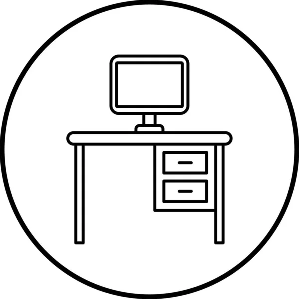 Escritorio Oficina Diseño Simple — Archivo Imágenes Vectoriales