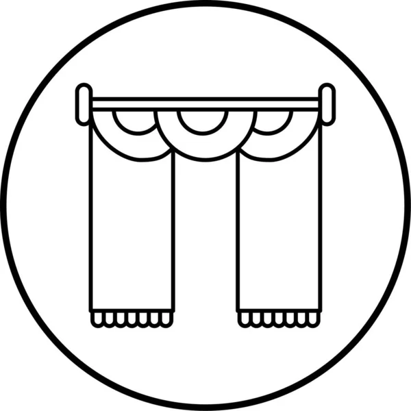 Wektor Ilustracja Ikony Kurtyny — Wektor stockowy