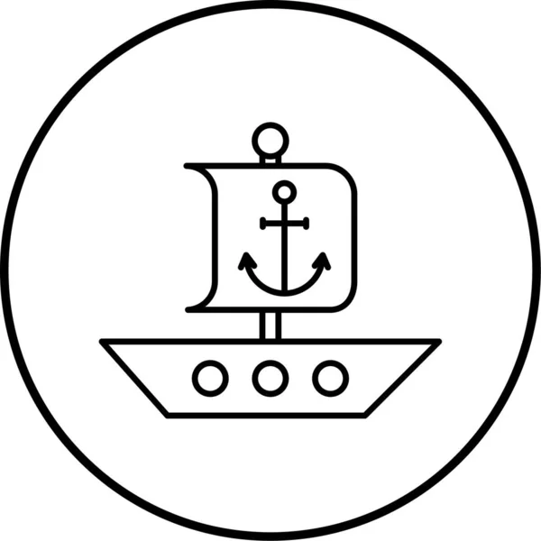 Icon Vektor Illustration Für Piratenschiff — Stockvektor
