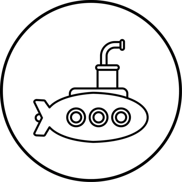Okręt Podwodny Ikona Ilustracja Wektorowa — Wektor stockowy