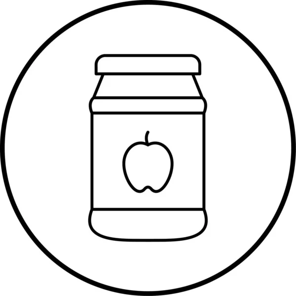 Apple Jam Icon Vector Illustration — ストックベクタ