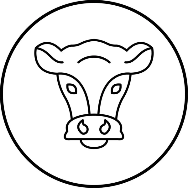 Vaca Icono Web Ilustración Simple — Vector de stock