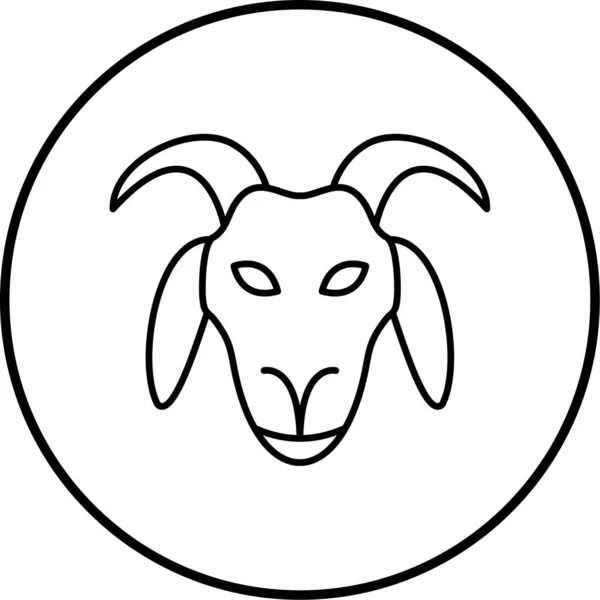 Goat Face Icon Vector Illustration —  Vetores de Stock