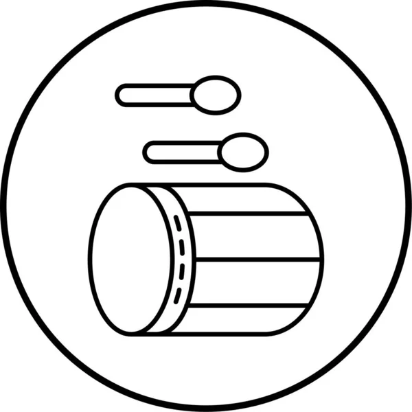 Vector Ilustración Icono Tambor — Vector de stock