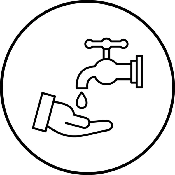 Векторная Иллюстрация Значка Водопроводного Крана — стоковый вектор
