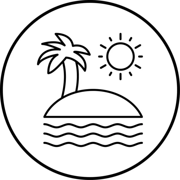 Playa Icono Web Ilustración Simple — Archivo Imágenes Vectoriales
