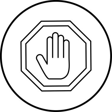 dur işareti simgesi, vektör çizimi