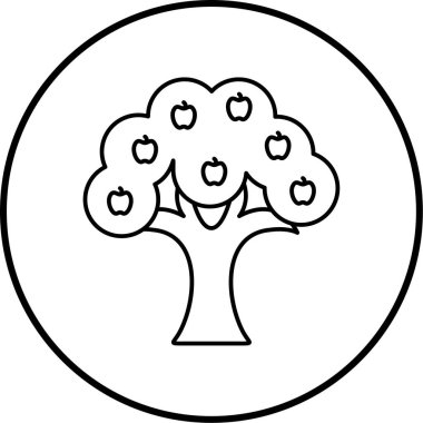 Ağaç simgesinin vektör illüstrasyonu