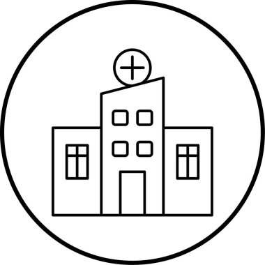 Hastane. Web simgesi basit illüstrasyon