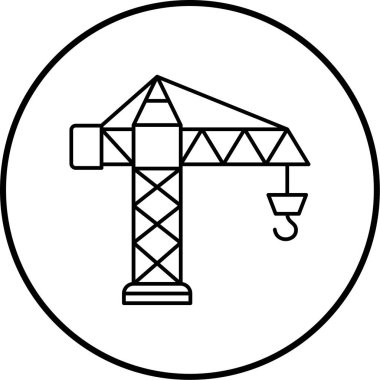 İnşaat vinci simgesi. Web için vektör simgeleri oluşturma taslağı
