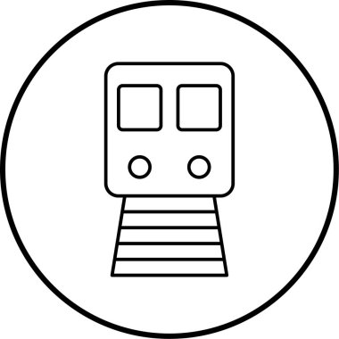 Bir tren simgesinin vektör illüstrasyonu