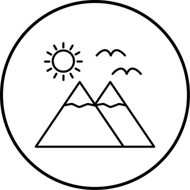 Güzel bir manzara simgesinin vektör çizimi